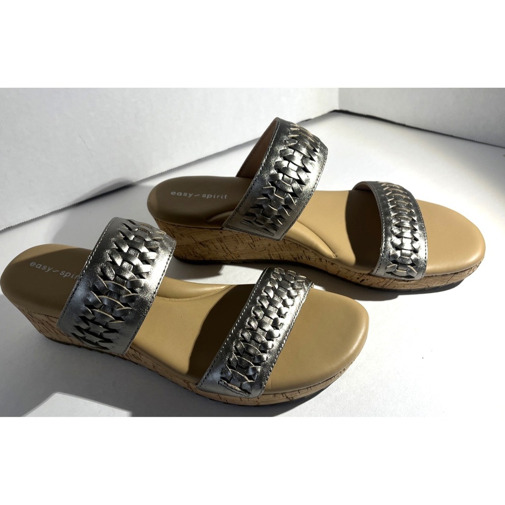 Easy Spirit Women's Selllia Slip-On Champagne Platform Wedge Sandals 8.5M NWOT - Picture 7 of 9